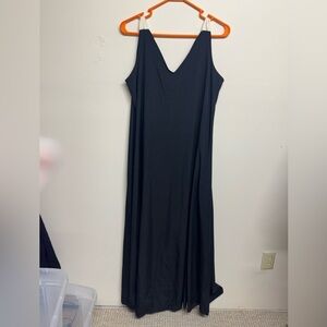 Classic Black V-Neck Slip Dress